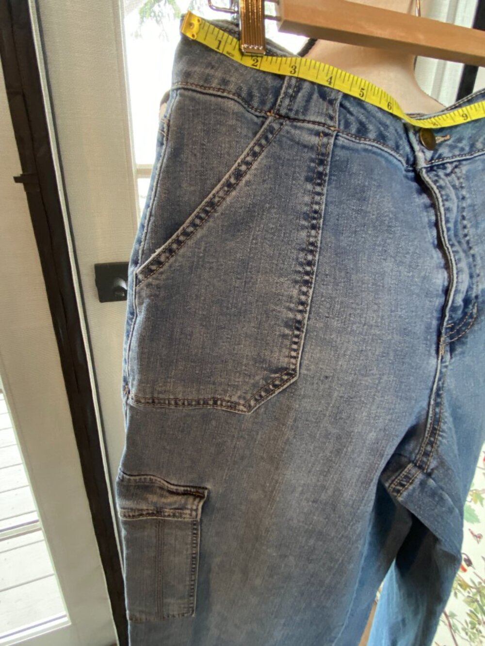 Women's d.jeans Wide Leg 6 Pocket Cargo Jeans Pants Size 12 - Picture 3 of 15